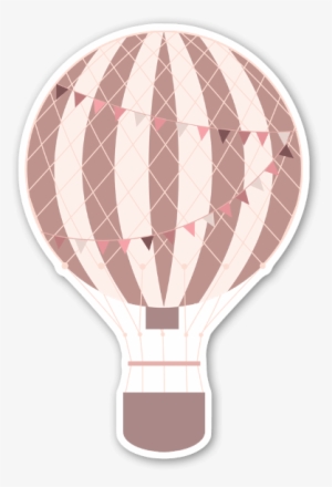 Pastel Red Hot Air Ballon Stickers - Hot Air Balloon Sticker #643360