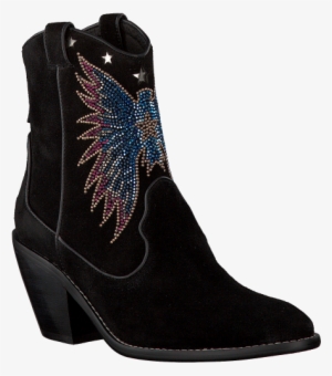 Black Lola Cruz Booties Botin Cowboy Con Dibujo Give - Cowboy Boot #644584