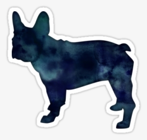 French Bulldog Dog Black Watercolor Silhouette By Tripoddogdesign - Silouhette Bouledogue Francais Yoga #644610