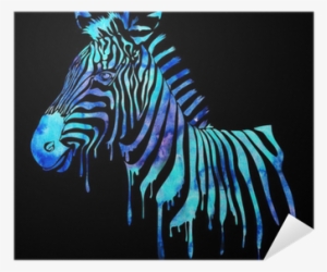 Watercolor Zebra Head - Kauf-unique Kunstdruck Equida - 80x80 Cm #644720