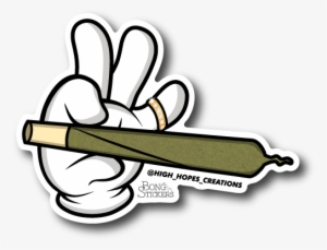 Raw Joint Hand Weed Sticker - Weed Stickers #644847