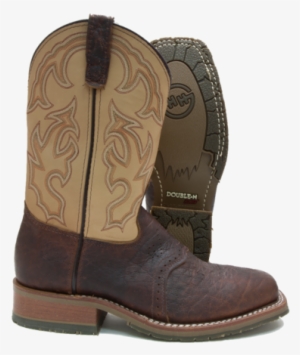 Double H 11" Brown Bison Leather Work Western Boot - Cowboy Boot #645097