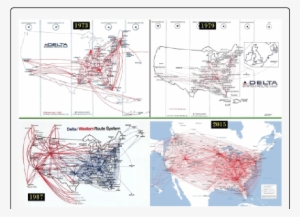 Historic Delta Airlines Route Map - Delta Air Lines #645666