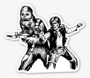 Chewbacca And Han Solo Skull Sticker - Han Solo Chewbacca Vector #645777