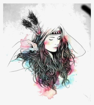 Bunga Tulip Dari Sedotan Dunia Kreasi - Girl With Feathers In Her Hair #646952