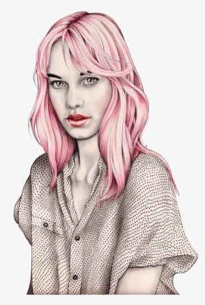 Hahaha She Makes That Pink Hair Look Really Pretty - Drawing #647166