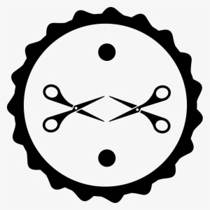 Scissors Couple In Hair Salon Badge Comments - Tesoura E Navalhete Png Desenho #647551