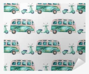 Watercolor Hippie Camper Van And Scooter Poster • Pixers® - Las Chicas De Canterbury - Wright Kim #648702