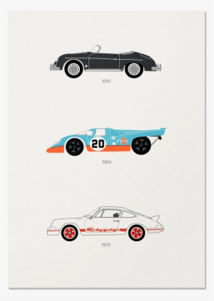 Porsche Car Print Only Rear View Prints Png Classic - Rear View Prints The Iconic Porsche Car Print #648860