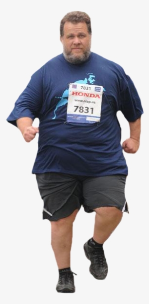 Fat Man Running - Fat Person Running Png #648880