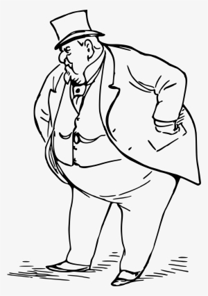 Big Image - Fat Man Line Drawing #648909