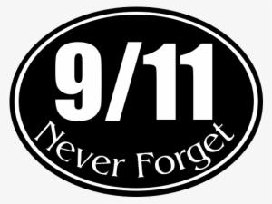 911 Never Forget Black Oval Sticker - Circle #649213