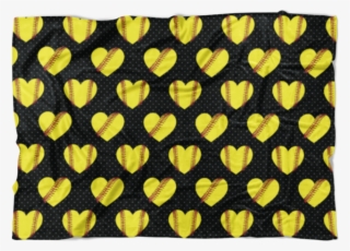 Softball Heart Pattern Fleece Blanket - Mate In Two Hard Puzzle Chess #6400949