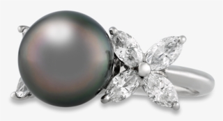 Tahitian Pearl & Diamond Ring - Tahitian Pearl #6401260