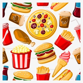 Burger And Fries Drinks Background #6407650