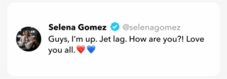 Selena Gomez Tweet On Jet Lag #6409825