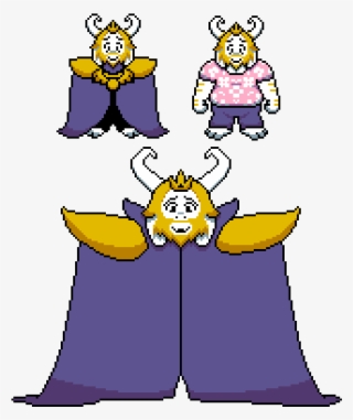 Asgore's Sprites But Shaded - Asgore Sprite Colored #6410157