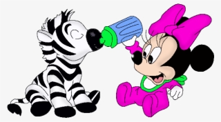 Baby Minnie Mouse - Minnie Com Zebra Pintada Em Tecido #6415116