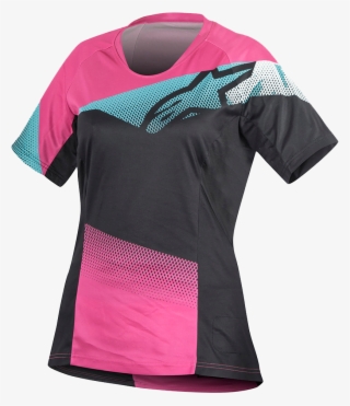 Alpinestars Stella Mesa Short Sleeve Jersey Black - Alpinestars Stella Mesa Ss レディース自転車シャツ ブラック/ローズ Xs #6418306