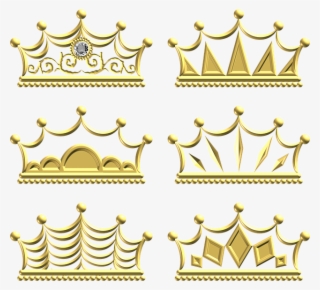 Gold, Crown, Ornate, Metal, Ornament, Decoration, Set - Gold #6418667