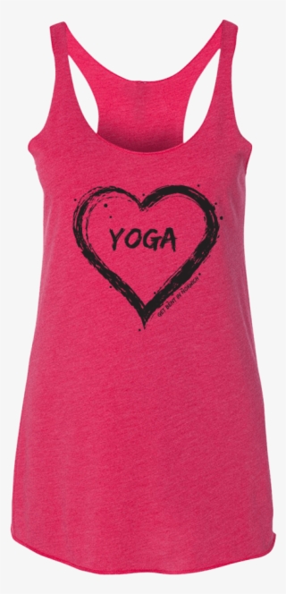 Heart Yoga Vintage Shocking Pink Raceback Tank Top - Shirt #6424282