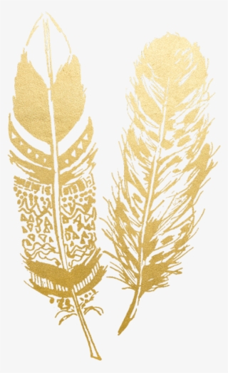 Gold Feather Feathers Native Boho Pretty Decals Decor - Gold Feather Png #6425732