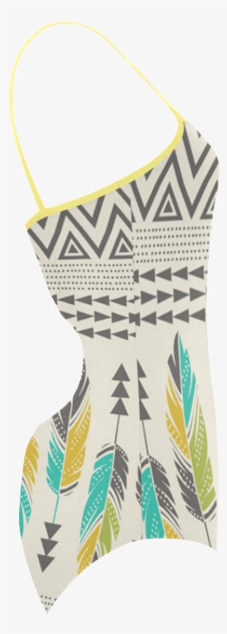 Feather Boho Strap Swimsuit - Painted Feathers-cream Iphone 6 Slim Case #6426150