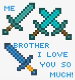 Me And Brother On Minecraft With Swords - Minecraft Diamond Sword #6427324