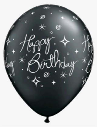 Birthday Elegant Sparkles And Swirls 11r Black/silver - Happy Birthday Latex Balloons #6428380