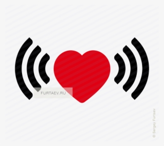 Vector Icon Of Wireless Signal Going From Heart - Wi-fi #6429903