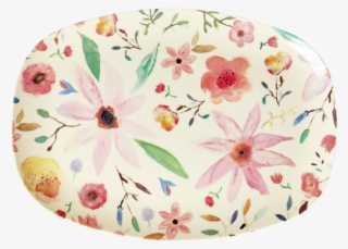 Selmas Flower Print Rectangular Melamine Plate By Rice - Plate #6434221