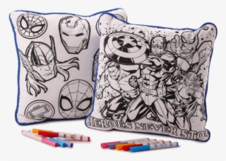 Marvel Avengers 2 Pack Color Me Pillow Set /w 10 Crayola - Cushion #6436532