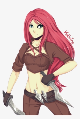 Katarina By Bakaruru Hd Wallpaper Fan Art Artwork League - Katarina Fanart Png #6442607