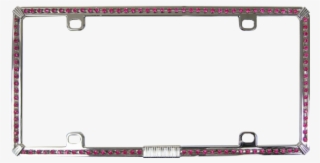 Single Row Of Pink Diamonds On Chrome License Plate #6442673 Single Row Of Pink Diamonds On Chrome License Plate #6442673