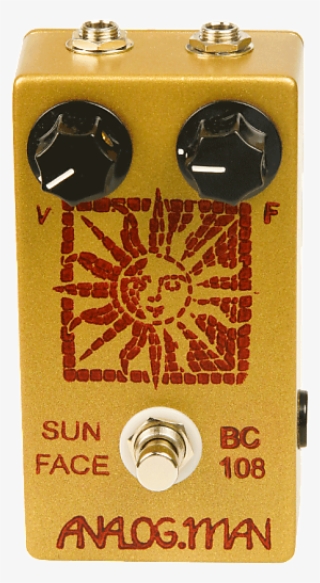 Analog Man Sun Face Bc 108c Fuzz With Top Mounted Jacks - Analog Man Sun Face 2-knob Fuzz Pedal #6443087