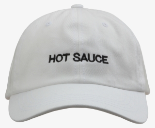 Unstructured White Hat Featuring "hot Sauce" & "beyoncé" - Hipster Dad Hat #6444142