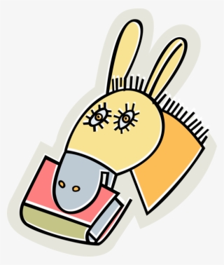 Vector Illustration Of Donkey Ass Jackass With Book #6445505