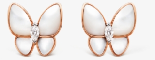 Two Butterfly Earrings, Gold #6446544
