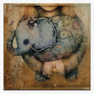 Paisley Elephant, Canvas Print, White, Posters, Prints, #6446589