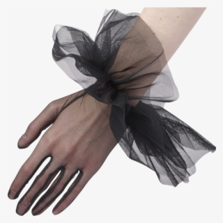 Evening Lace - Sheer Womens Gloves Black #6461296