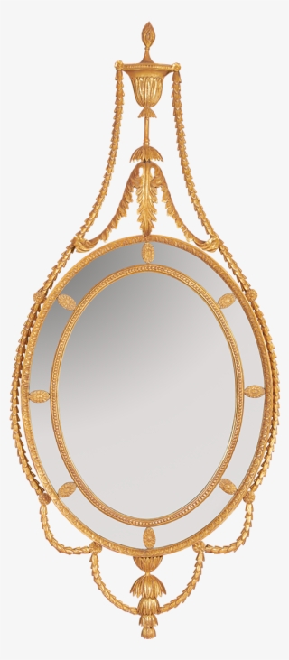 George Iii Adam Style Mirror With An Oval Border Glass - Adam Style #6468051