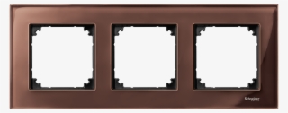 Mtn4030 3215 Real Glass Frame, 3 Gang, Mahogany Brown, #6468102