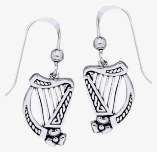 Celtic Shamrock Harp Earrings - "white Bronze Shamrock Harp Stud Earrings" #6468378