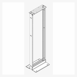 , 45ru, 2-post Open Frame Floor Mount, Black #6468381