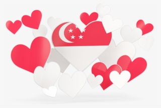 Illustration Of Flag Of Singapore - South African Flag Heart Shape Free #6468428