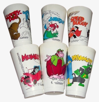 Six 1977 Slurpee Hanna Barbera Cartoon Character Cups - Cartoon #6469974