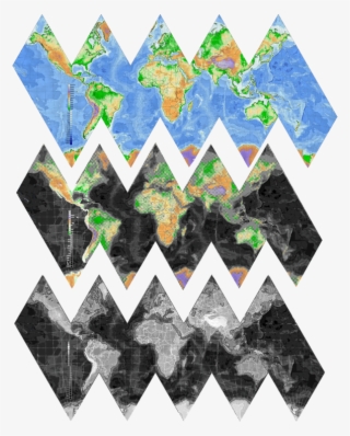3 Dymaxian Maps Of Earth, Progressing From Color To - Figuras Geometricas Recortables #6473527