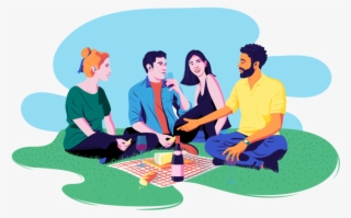 Friends In The Park - Illustration #6475542