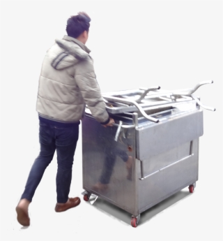 Manlooking1 Mantrolley Manpushingoven Womanstanding - Architecture #6479533