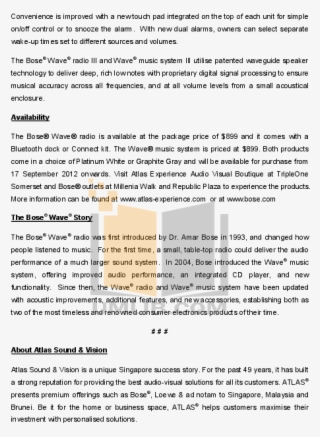 Bose Radio Wave Radio Pdf Page Preview - Short Stories #6480313